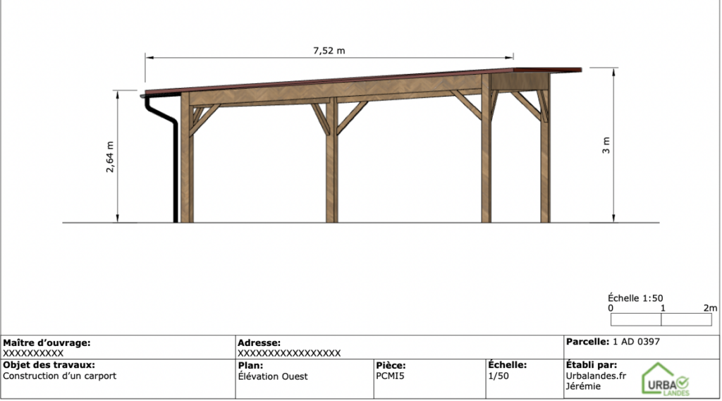 Face Ouest carport