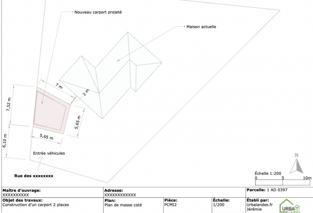 Plan de masse carport