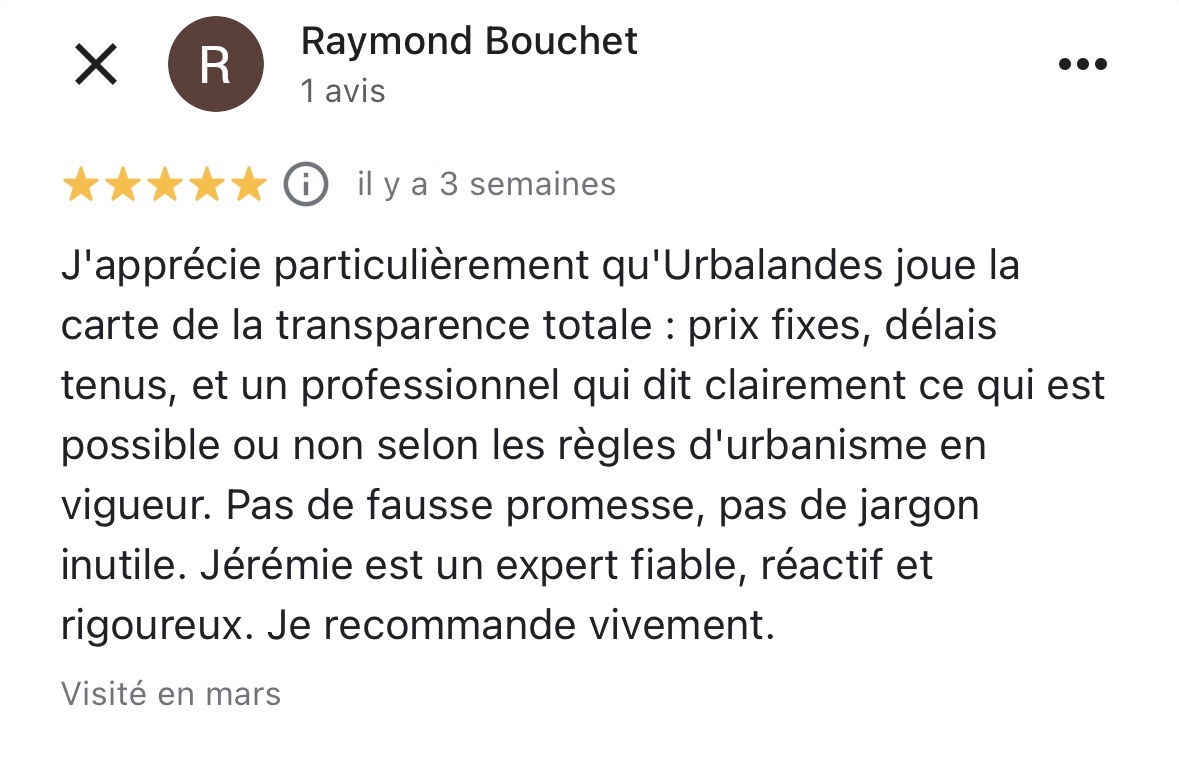 Avis client Urbalandes