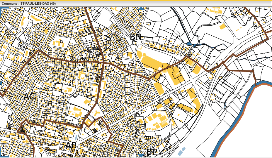 urbanisme Saint-Paul-lès-Dax - cadastre et zonage PLUi-H Grand Dax - Urbalandes