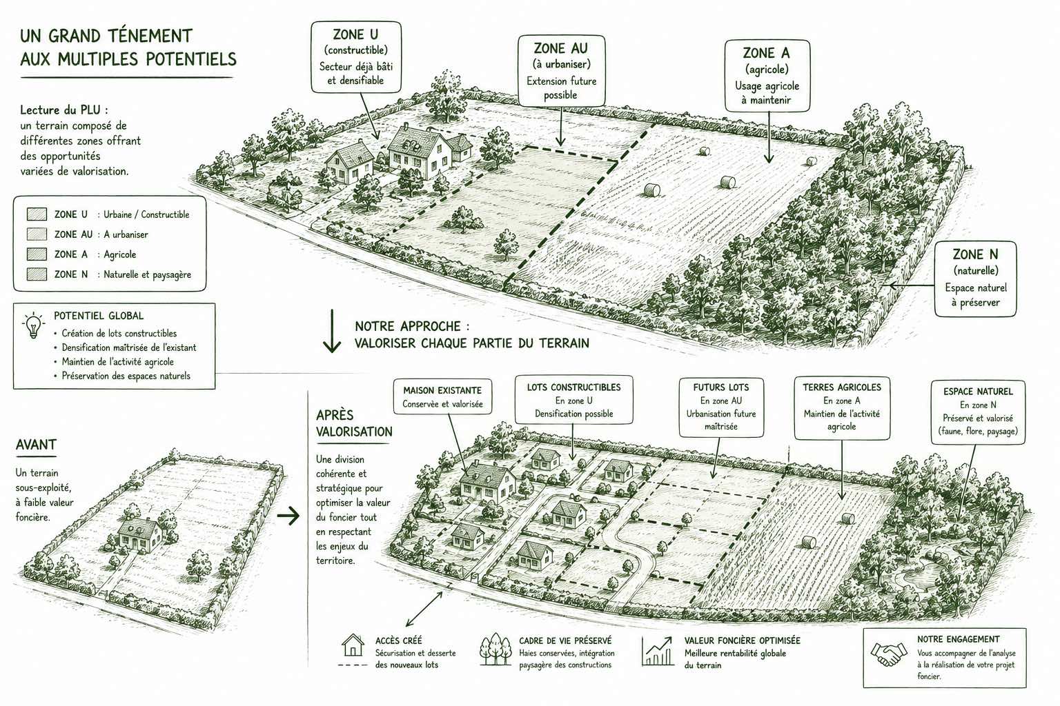 Analyse potentiel foncier valorisation terrain Landes Urbalandes