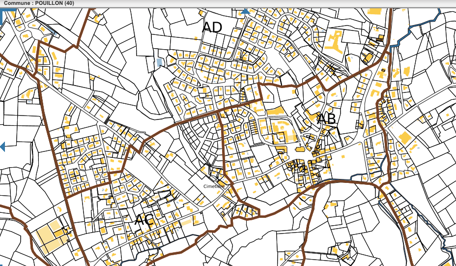 urbanisme Pouillon - cadastre et zonage PLU - Urbalandes
