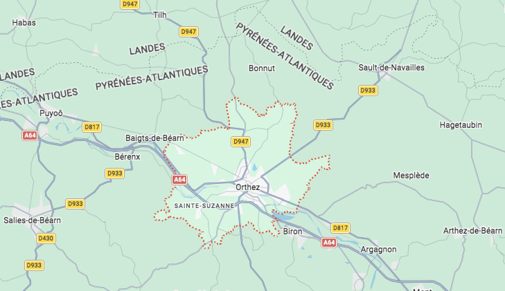 urbanisme Orthez - cadastre et zonage PLU - Urbalandes