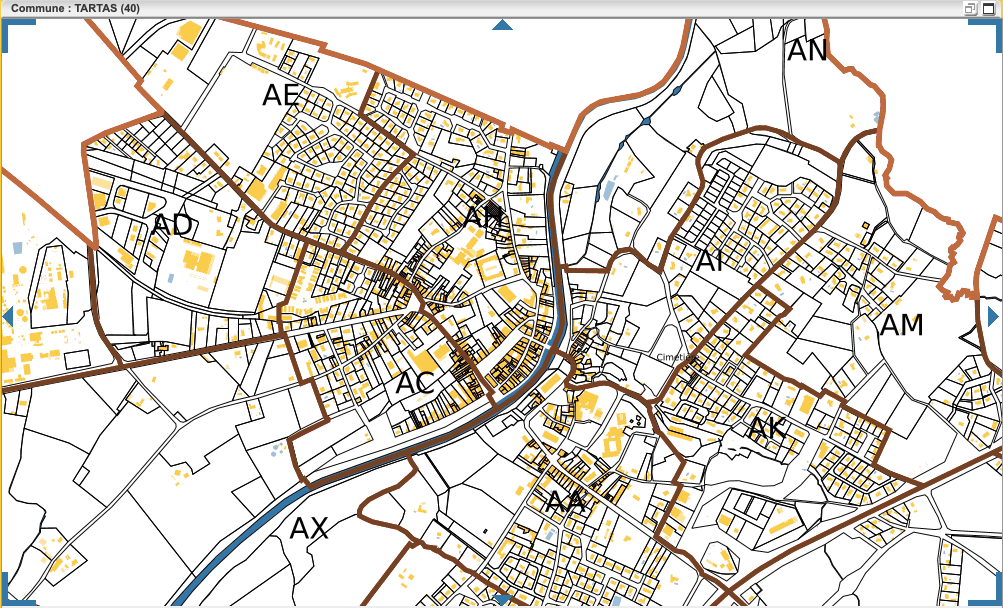 urbanisme Tartas - zonage PLU et zones inondables Midouze - Urbalandes