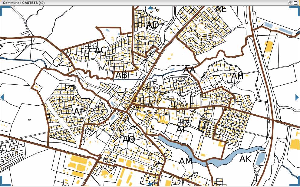 urbanisme Castets - cadastre et zonage PLU entre Dax et le littoral - Urbalandes