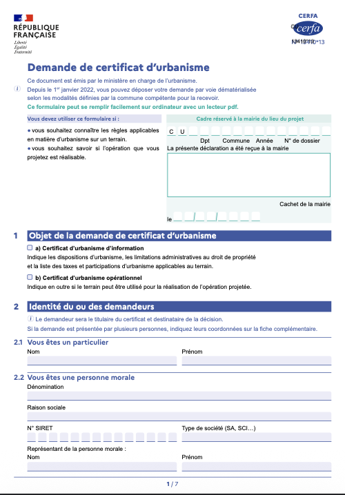 certificat d'urbanisme dans les Landes - CUa et CUb - Urbalandes